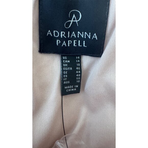 2/$35 NWT Adrianna Papell Size 14 One-Shoulder Lace Maxi Dress Pink Formal - Picture 5 of 15